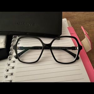 Chanel black butterfly shape eye glasses style number 3421B brand new with box